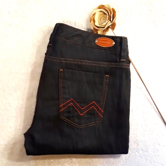 Missoni Designer Wide Leg Jeans. Women's Size: Waist 44x32 Inseam - Picture 8 of 9